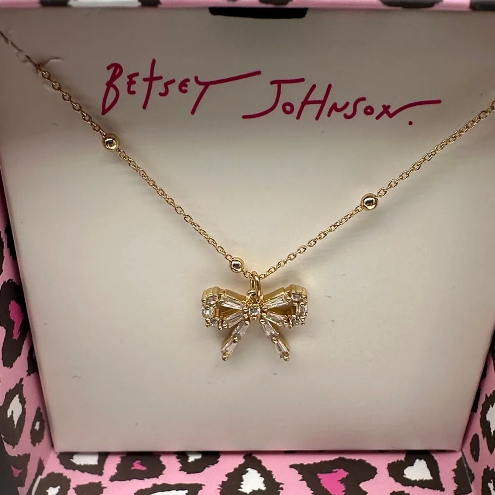 Betsey Johnson Gold Bow Earrings OR Necklace Jewelry (pick one) NWT - Picture 4 of 7